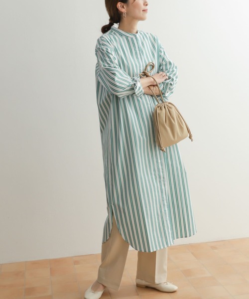 「URBAN RESEARCH DOORS」 長袖ワンピース MEDIUM ホワイト レディース_画像9
