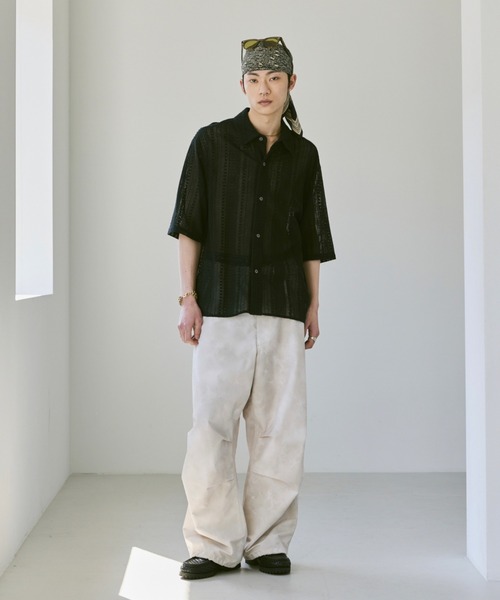 「soerte」 半袖シャツ 2 チャコールグレー メンズ_画像5