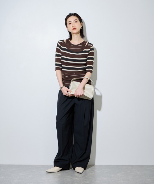 ADAM ET ROPE'（アダムエロペ） tシャツ ボーダーレイヤードSET TEE
