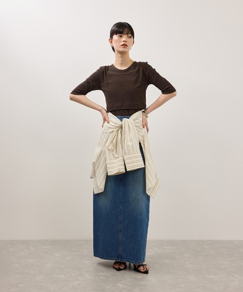ADAM ET ROPE'（アダムエロペ） tシャツ ボーダーレイヤードSET TEE