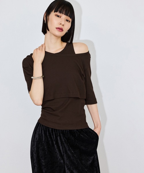 ADAM ET ROPE'（アダムエロペ） tシャツ ボーダーレイヤードSET TEE