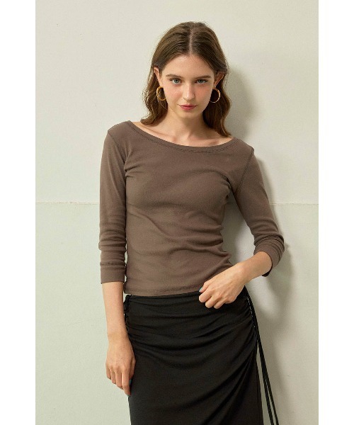 ALEXIA STAM（アリシアスタン） tシャツ Boat Neck 3/4 Sleeve Top / 7