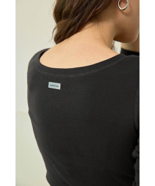 ALEXIA STAM（アリシアスタン） tシャツ Boat Neck 3/4 Sleeve Top / 7