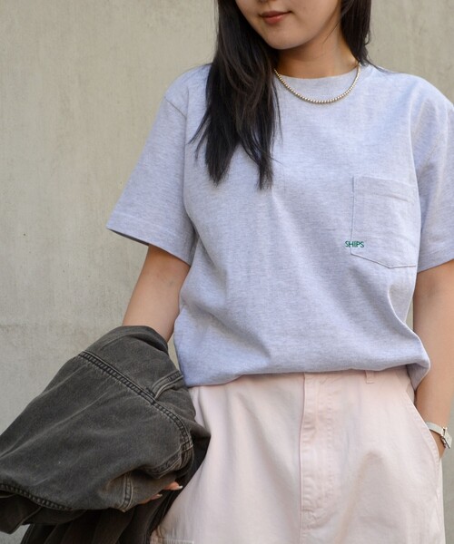 tシャツ 「26SS新色追加!!累計販売数19万枚突破!!」「WEB限定」SHIPS: マイクロ SHIPSロゴ ポケット Tシャツ メンズ レディース | SHIPS | 30
