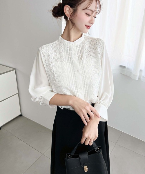 新品★Curensology｜定価3.4万 マニッシュなベスト付き ウールシャツ 新品☆Curensology｜定価3.4万 マニッシュなベスト付き ウールシャツ