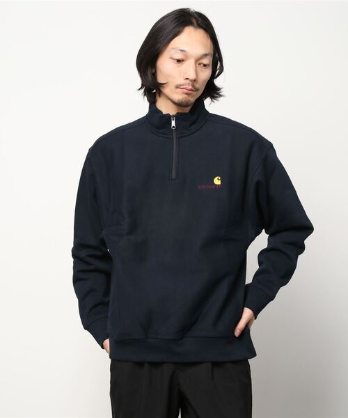 Carhartt WIP スウェット HALF ZIP AMERICAN SCRIPT SWEATSHIRT  