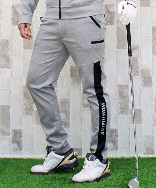 新品❤️ホワイト メンズゴルフパンツ サイドジッパー TopIsm ゴルフ サイドライン ゴルフパンツ ゴルフウェア メンズ