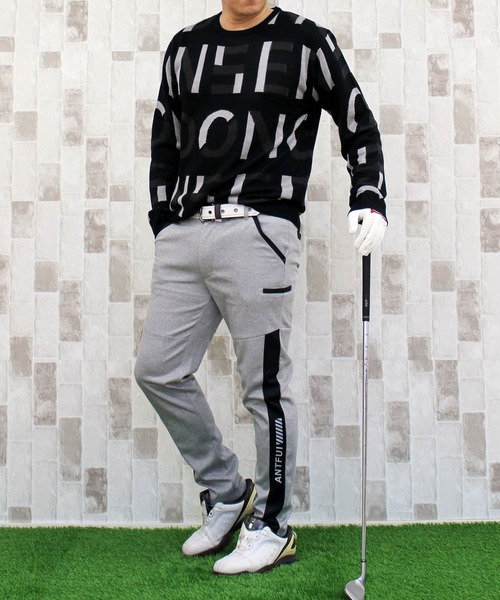 ランバンスポーツ サイドライン9分丈パンツ / ゴルフウェア LANVIN SPORT 9分丈パンツ【ストレッチ/UV】 -アウトレット通販