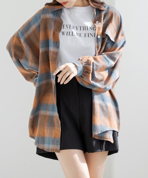 ブラウス シャツ ネルチェックワークシャツ レディース DAY CLOSET ブラウス シャツ レディース オーバーサイズチェック