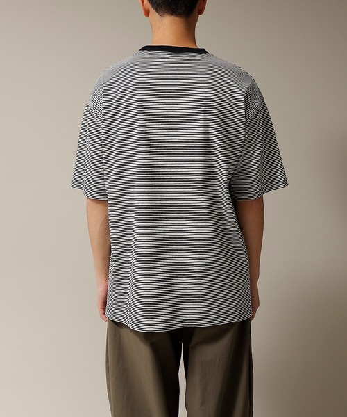 NUMBER (N)INE tシャツ NARROW STRIPED PRINT LOGO OVER T-SHIRT 