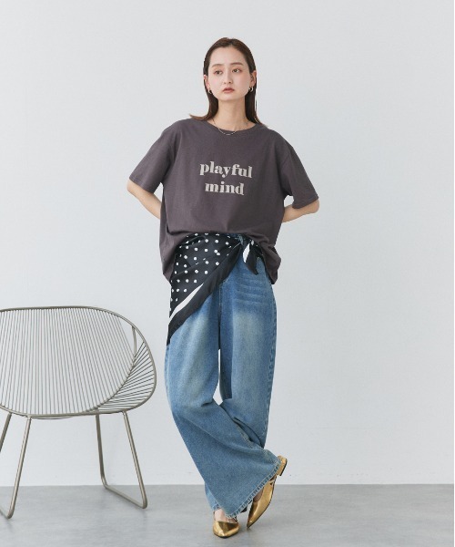 tシャツ ロゴプリント オーバーサイズ Tシャツ レディース | ad thie | 10
