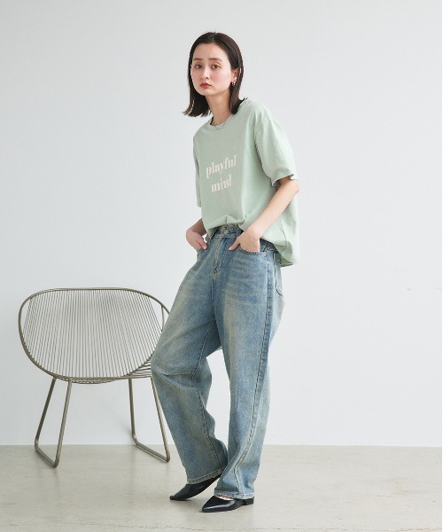 tシャツ ロゴプリント オーバーサイズ Tシャツ レディース | ad thie | 26
