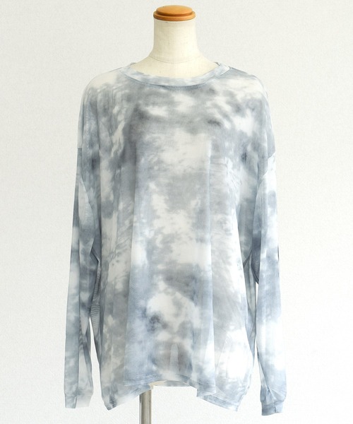 DAY CLOSET ブラウス シャツ レディース 長袖タイダイ柄シアー