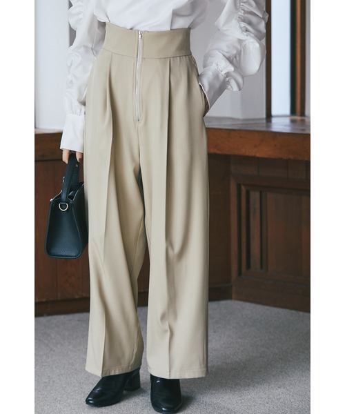 ohga HIGHWEST PANT ハイウエストパンツ &. NOSTALGIA パンツ フロントジップハイウエストパンツ
