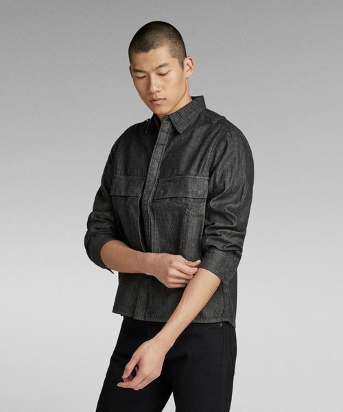 G-STAR RAW シャツ CROPPED REGULAR SHIRT/ライトウェイトデニム