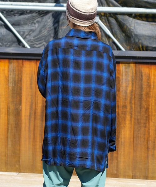 RVCA シャツ メンズ OMBRER CHECK SHIRTS ロングスリーブシャツ