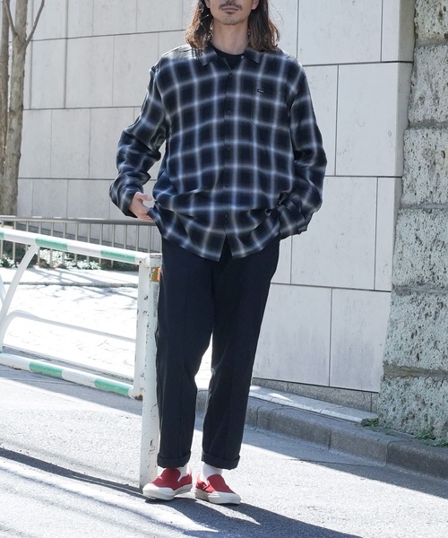 ＲＶＣＡ　メンズ・レディースユニセックス　長袖チェックシャツ RVCA シャツ メンズ OMBRER CHECK SHIRTS ロングスリーブシャツ