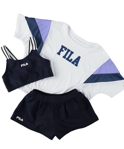 FILAフィラ＊3着セット FILA 水着 「FILA/フィラ」キッズTシャツ付き3点セット水着