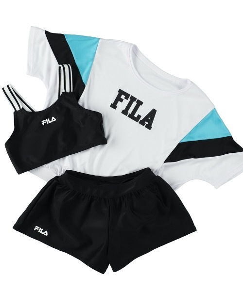 FILAフィラ＊3着セット FILA(フィラ) 短丈セパレート水着3点セット 女の子 キッズ