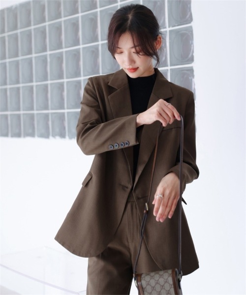 セットアップ ワンボタンテーラードジャケット+パンツ 2点セット