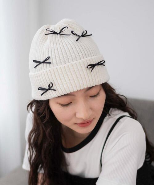 WEGO（ウィゴー） ニット帽 ニットキャップ WEGO/ribbon knit cap