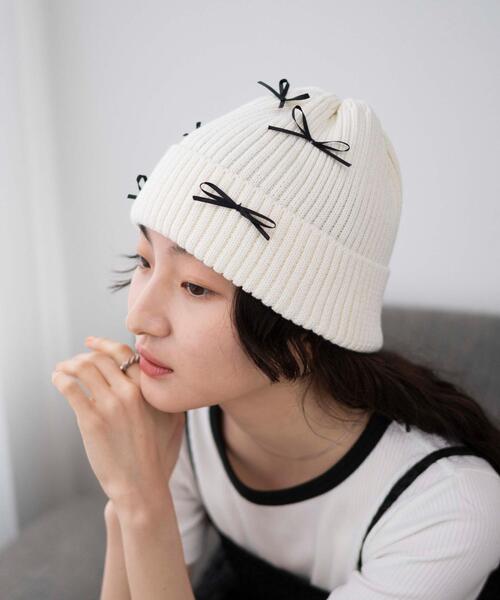 WEGO（ウィゴー） ニット帽 ニットキャップ WEGO/ribbon knit cap