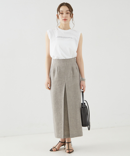 ラフッルスリットスカート Rouge vif スカート ラメリネンスリットスカート : ZOZOTOWN