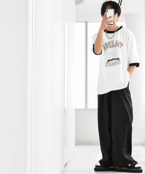 a*6様 naptime リンガーTシャツ　M Naptime リンガーTシャツ 赤 RED レディース