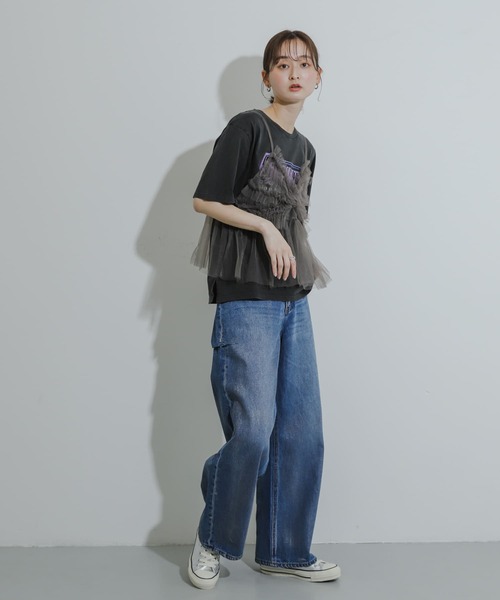 アーバンリサーチ［XS］美品　美脚デニム　ワイドテーパードデニム　丸みシルエット Westwood Outfitters マムフィットデニム ジーンズ テーパード