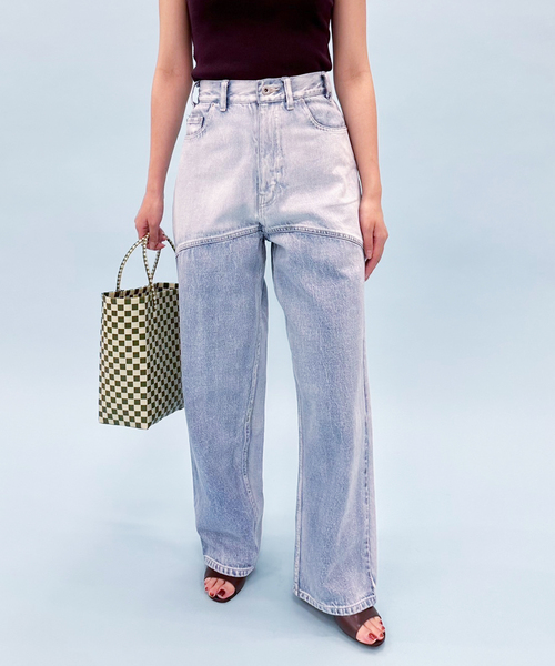 専用です❣️エディットフォールル カーブラインバイカラーデニム 34 EDIT. FOR LULU パンツ デニム ジーンズ 「追加」カーブライン