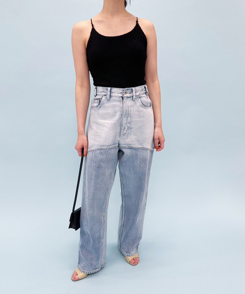 専用です❣️エディットフォールル カーブラインバイカラーデニム 34 EDIT. FOR LULU パンツ デニム ジーンズ 「追加」カーブライン