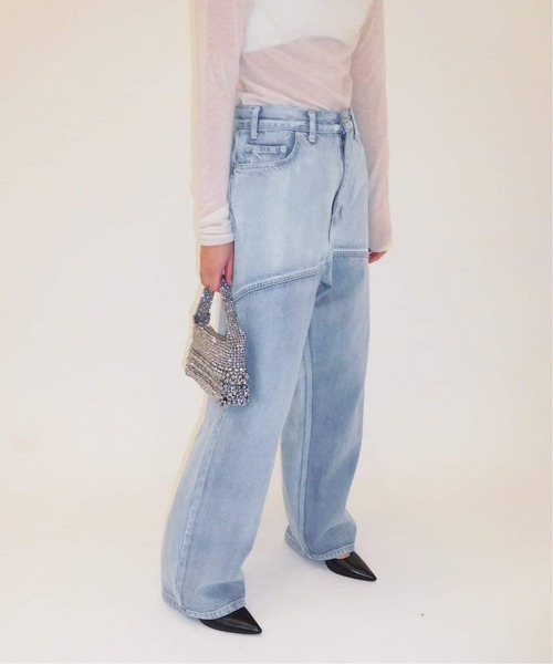 専用です❣️エディットフォールル カーブラインバイカラーデニム 34 EDIT. FOR LULU パンツ デニム ジーンズ 「追加」カーブライン