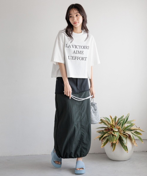 LOWRYS FARM（ローリーズファーム） tシャツ メッセージショートTSS