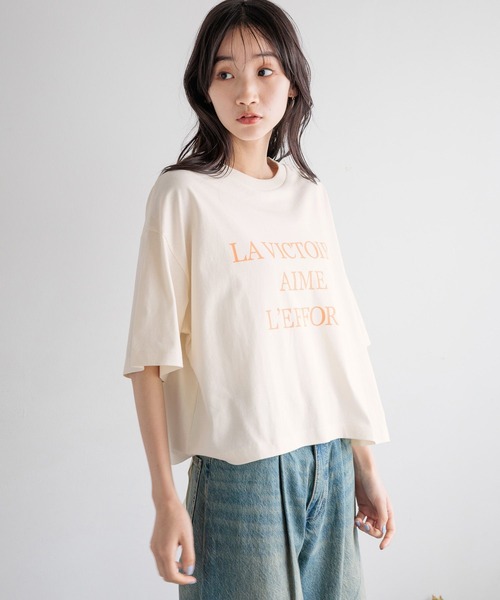 LOWRYS FARM（ローリーズファーム） tシャツ メッセージショートTSS
