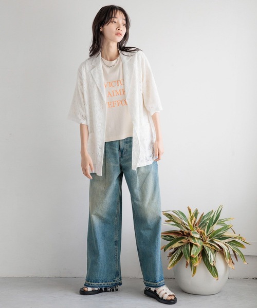 LOWRYS FARM（ローリーズファーム） tシャツ メッセージショートTSS