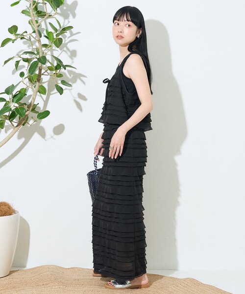 FREAK'S STORE スカート カットメッシュ フリルスカート