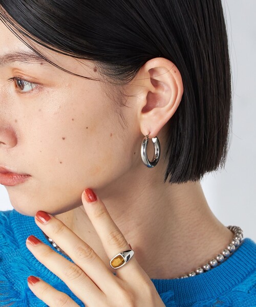 フープピアス SHIPS（シップス） ピアス ステンレス フープ ピアス（M） レディース