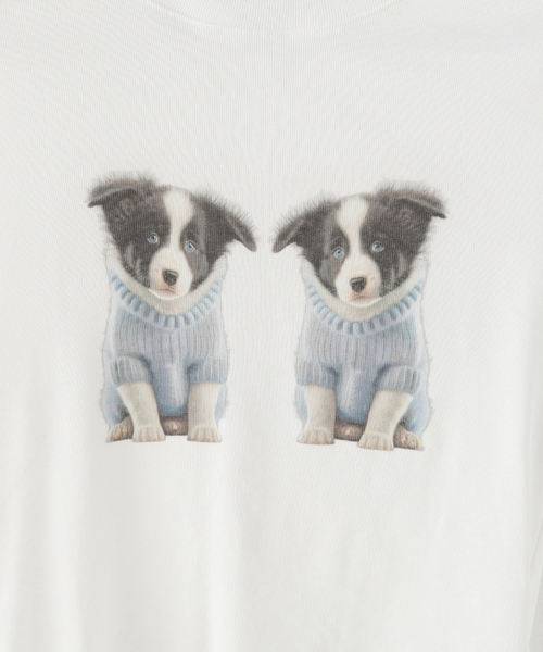 早期完売★Attends (アテンズ)★Husky Dog Tee★クロップTシャツ Attends / アテンズ】HUSKY DOG TEE（Tシャツ/カットソー