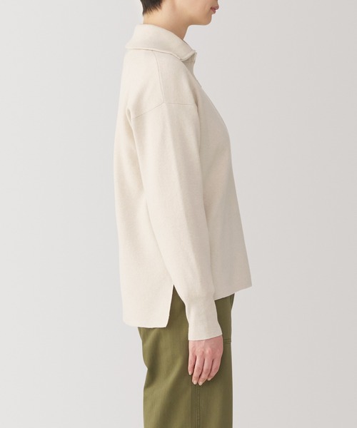 無印良品（MUJI） ニット 婦人 洗えるミラノリブ編みハーフジップ 
