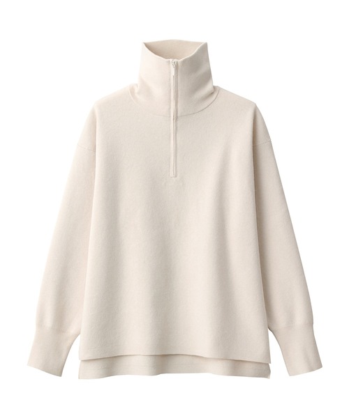 無印良品（MUJI） ニット 婦人 洗えるミラノリブ編みハーフジップ