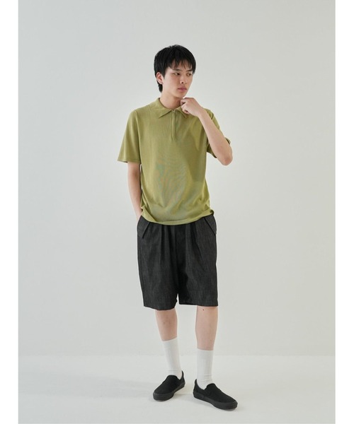 SUPREME ハーフジップ ニットポロ ポロシャツ 半袖 古着 M ピンク シュプリーム SUPREME 22SS Stripe Button Up Polo ストライプ