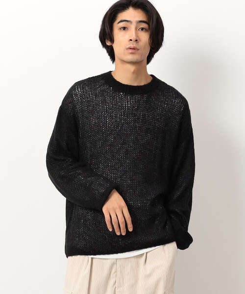 Purple&Yellow セーター ニット シアーニット×長袖Tシャツ