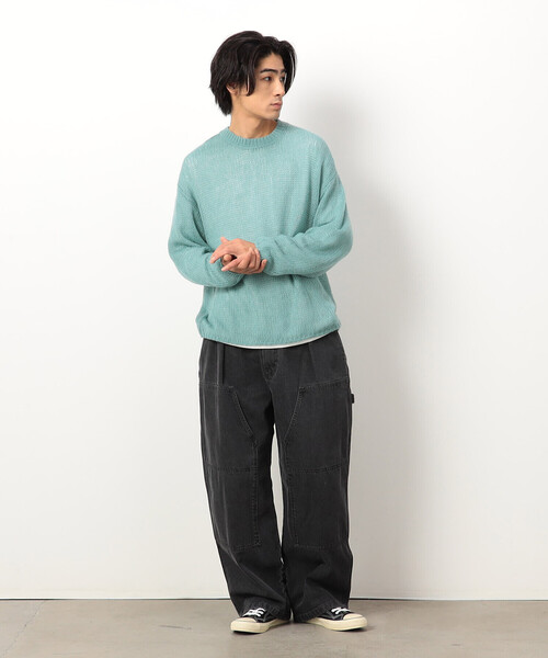 Purple&Yellow セーター ニット シアーニット×長袖Tシャツ