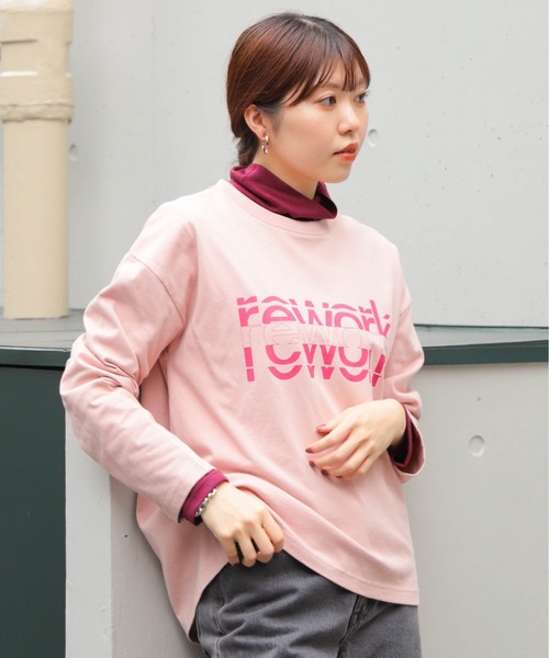 tシャツ モーションフォントPT　ロンTEE レディース