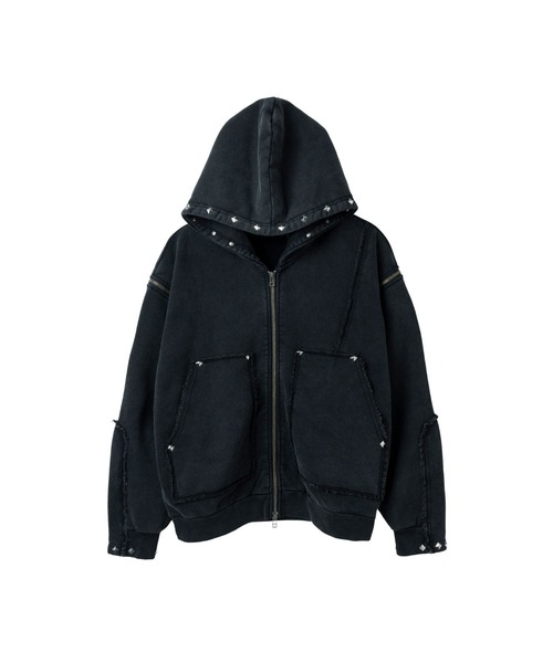 最終決算 VI E DIT パーカー Shoulder Slit Studded Hoodie/ショルダー ルームウェア・パジャマ