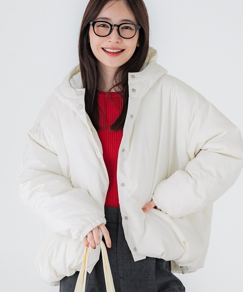 バックロゴ ボリューム ブルゾン 中綿 アウター 韓国 ストリート coca ブルゾン アウター ボリューム中綿ブルゾン レディース