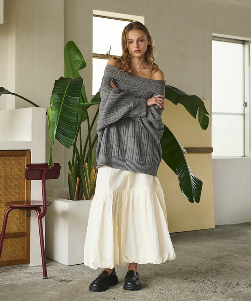 enzoblue stripeballoonskirt バルーンスカート loin nuit スカート ribbon balloon skirt / リボンバルーン