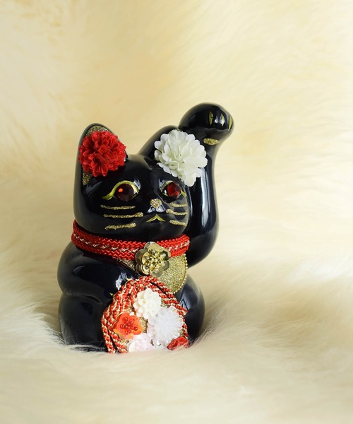utatane インテリア 招き猫 牡丹 ニコアンティーク×ご縁猫 : ZOZOTOWN