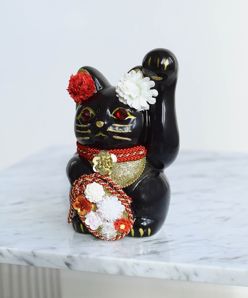 utatane インテリア 招き猫 牡丹 ニコアンティーク×ご縁猫 : ZOZOTOWN