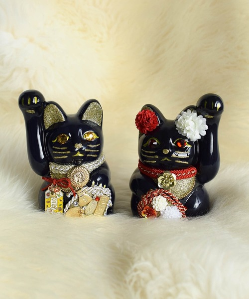utatane インテリア 招き猫 牡丹 ニコアンティーク×ご縁猫 : ZOZOTOWN